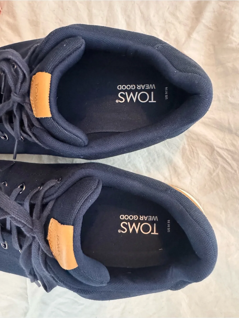 TOMS Navy and Tan Low-Top Canvas Sneaker